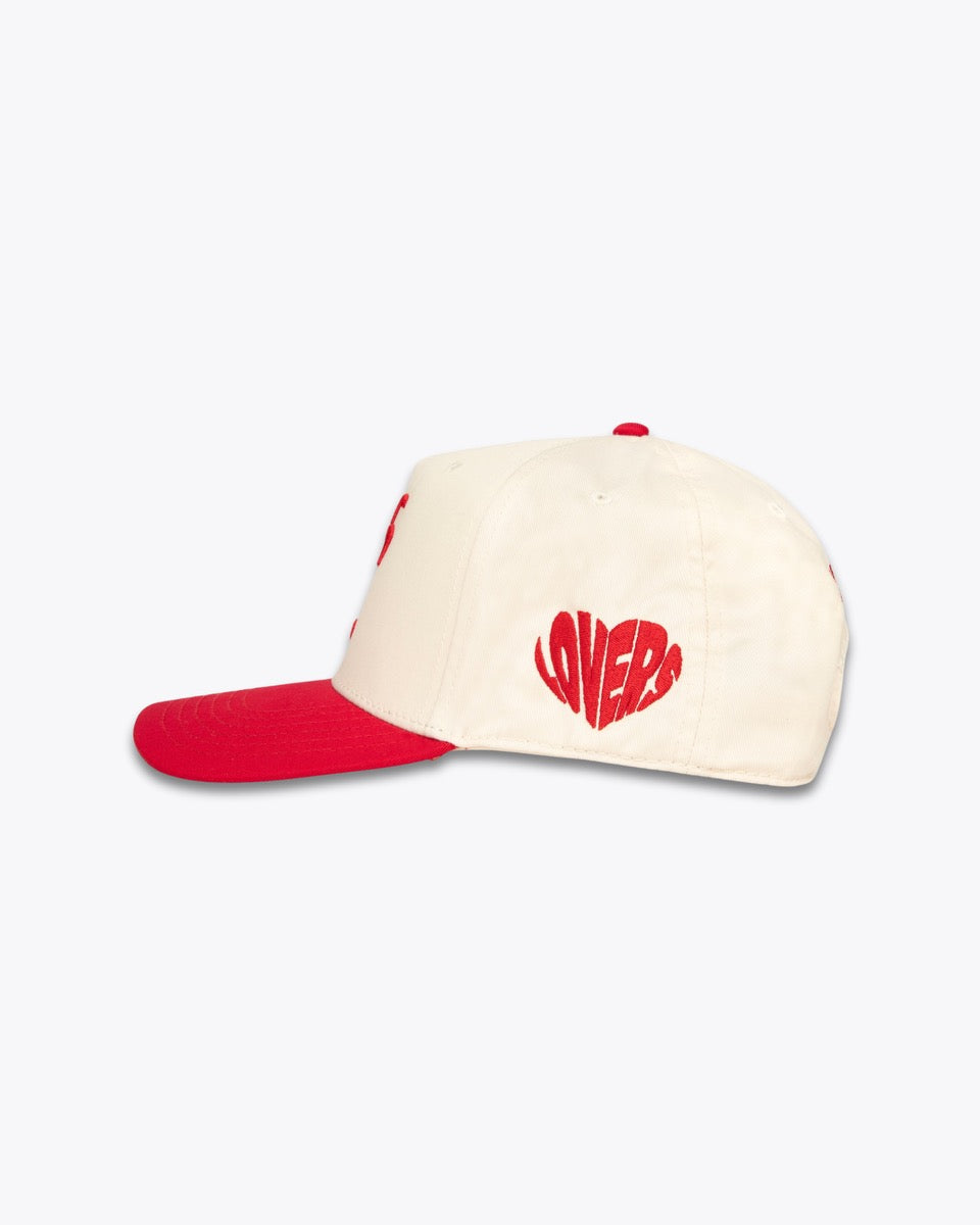 LOVERS HAT // NATURAL/RED